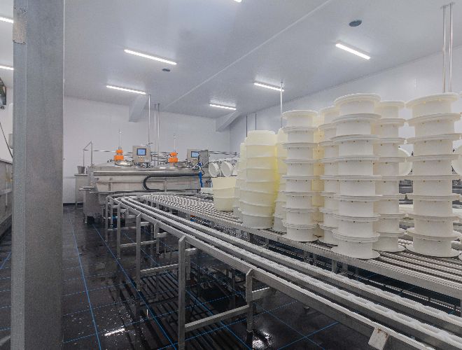 hygiënische vloeren wanden en plafonds voor zuivel industrie